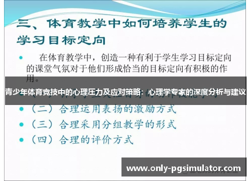 青少年体育竞技中的心理压力及应对策略：心理学专家的深度分析与建议